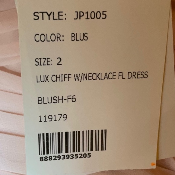 NWT Jenny Packham Dessy Group Chiffon Rhinestone Crystal Maxi Dress Pink JP1005 - Picture 8 of 9